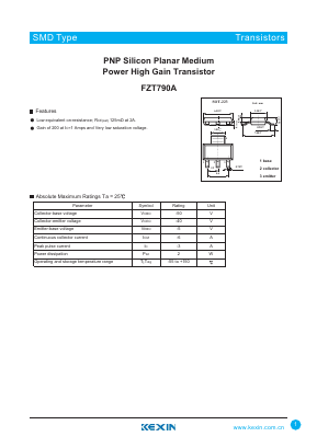 FZT790A Datasheet PDF KEXIN Industrial
