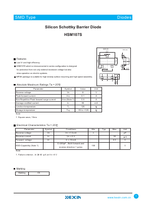 HSM107S Datasheet PDF KEXIN Industrial