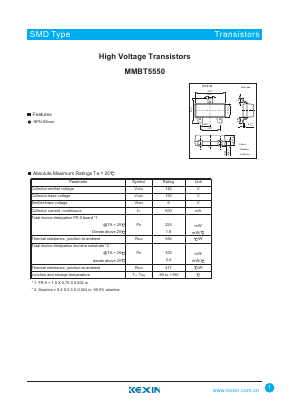 MMBT5550 Datasheet PDF KEXIN Industrial