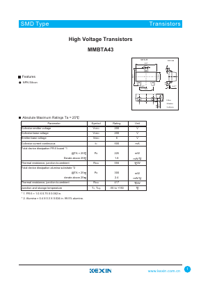 MMBTA43 Datasheet PDF KEXIN Industrial