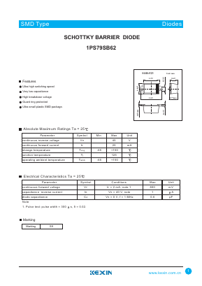 1PS79SB62 Datasheet PDF KEXIN Industrial