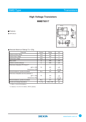 MMBT6517 Datasheet PDF KEXIN Industrial