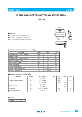 1SS344 Datasheet PDF KEXIN Industrial