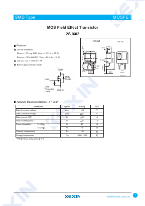 2SJ602 Datasheet PDF KEXIN Industrial