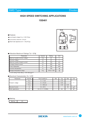 1SS401 Datasheet PDF KEXIN Industrial