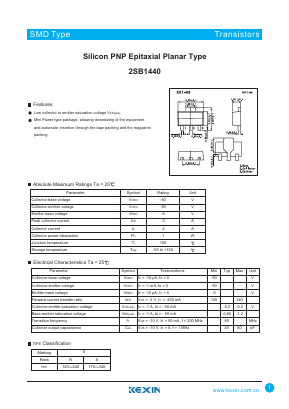 2SB1440 Datasheet PDF KEXIN Industrial