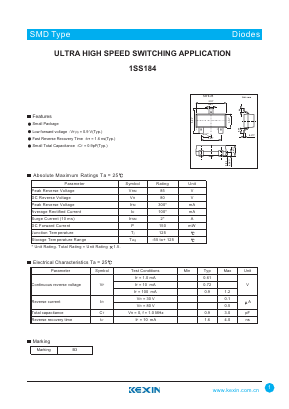 1SS184 Datasheet PDF KEXIN Industrial