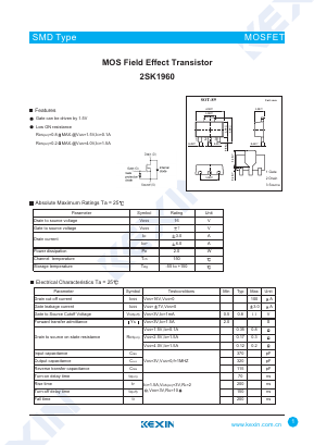 2SK1960 Datasheet PDF KEXIN Industrial