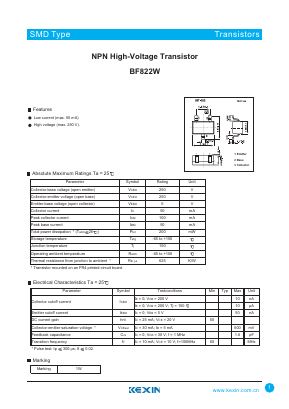 BF822W Datasheet PDF KEXIN Industrial