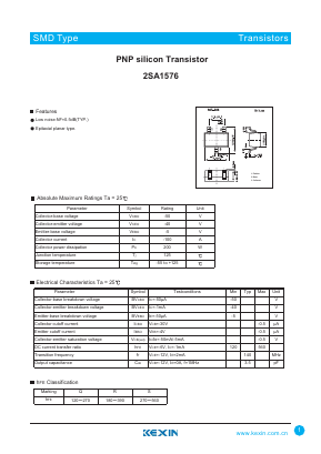 2SA1576 Datasheet PDF KEXIN Industrial