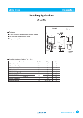 2SD2200 Datasheet PDF KEXIN Industrial