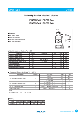 1PS70SB46 Datasheet PDF KEXIN Industrial