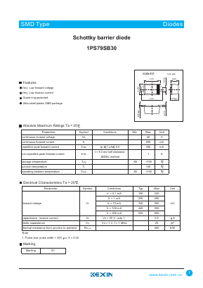 1PS79SB30 Datasheet PDF KEXIN Industrial