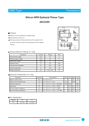 2SC2295 Datasheet PDF KEXIN Industrial