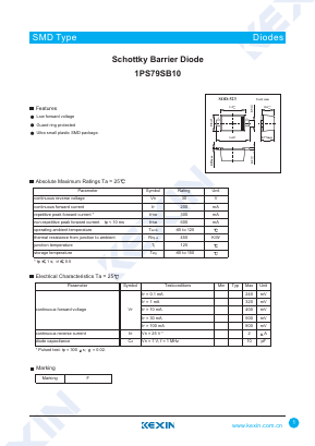 1PS79SB10 Datasheet PDF KEXIN Industrial