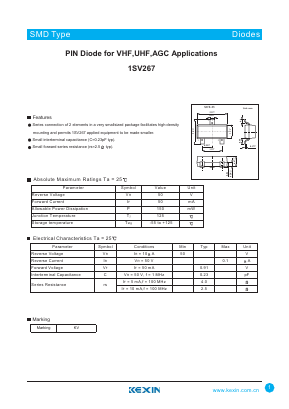 1SV267 Datasheet PDF KEXIN Industrial