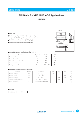 1SV250 Datasheet PDF KEXIN Industrial