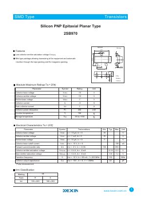 2SB970 Datasheet PDF KEXIN Industrial