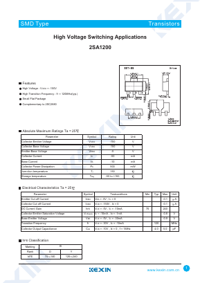 2SA1200 Datasheet PDF KEXIN Industrial