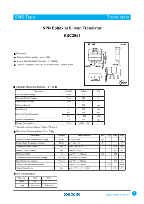 KSC2881 Datasheet PDF KEXIN Industrial