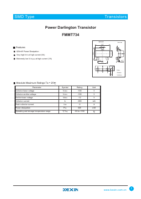 FMMT734 Datasheet PDF KEXIN Industrial