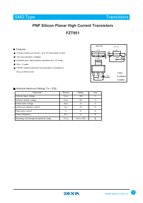 FZT951 Datasheet PDF KEXIN Industrial