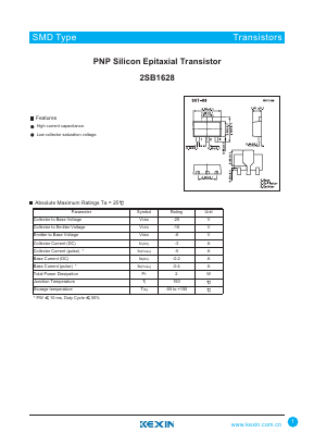 B1628 Datasheet PDF KEXIN Industrial