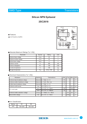 2SC2618 Datasheet PDF KEXIN Industrial