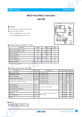 2SJ199 Datasheet PDF KEXIN Industrial