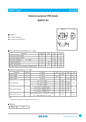 BAP51-03 Datasheet PDF KEXIN Industrial