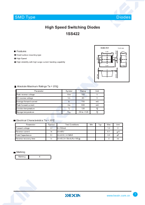 1SS422 Datasheet PDF KEXIN Industrial