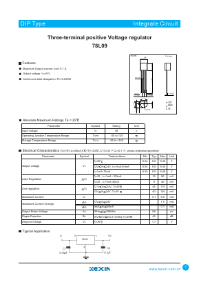 78L09 Datasheet PDF KEXIN Industrial