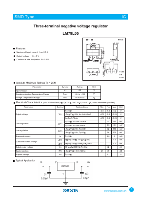 LM79L05 Datasheet PDF KEXIN Industrial