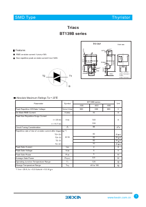 BT139B Datasheet PDF KEXIN Industrial