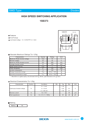 1SS373 Datasheet PDF KEXIN Industrial