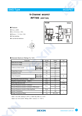 KRF730S Datasheet PDF KEXIN Industrial