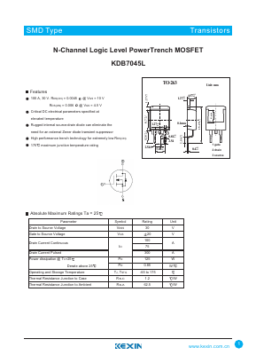 KDB7045L Datasheet PDF KEXIN Industrial