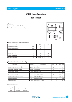 2SC5342SF Datasheet PDF KEXIN Industrial