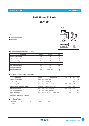 A1611 Datasheet PDF KEXIN Industrial
