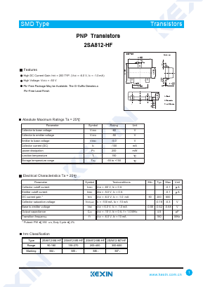 2SA812-HF Datasheet PDF KEXIN Industrial