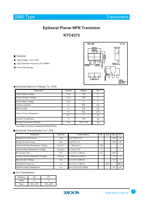 KTC4373 Datasheet PDF KEXIN Industrial