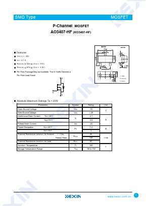 KO3407-HF Datasheet PDF KEXIN Industrial