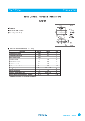 BCF81 Datasheet PDF KEXIN Industrial