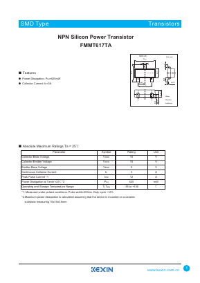 FMMT617TA Datasheet PDF KEXIN Industrial
