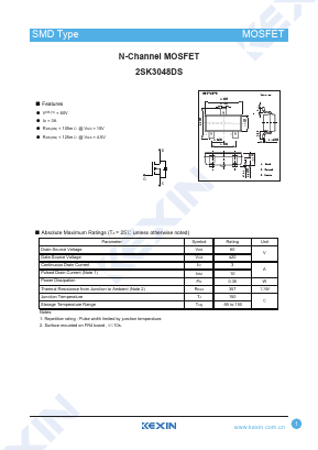 2SK3046DS-3 Datasheet PDF KEXIN Industrial