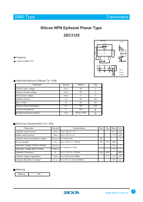 2SC3125 Datasheet PDF KEXIN Industrial