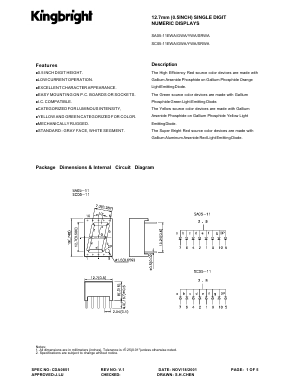 SC05-11XWA Datasheet PDF Kingbright