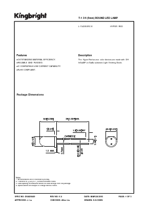 L-1543SURC-E Datasheet PDF Kingbright