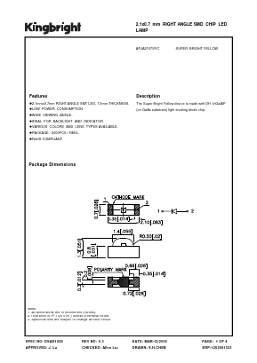 APJA2107SYC Datasheet PDF Kingbright