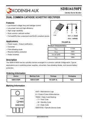 SDB16150PI-1 Datasheet PDF Kodenshi Auk Co., LTD